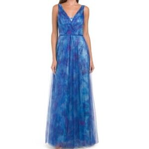 Rene Ruiz Vibrant Blue Asymmetrical Gown